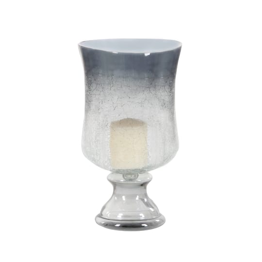 14" Black Glass Traditional Candle Holder